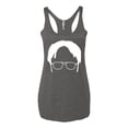 thumbnail image 2 of Wild Bobby, Office Dwight Glasses Face Silhouette Funny Schrute, Pop Culture, Women Tri-Blend Racerback Tank Top, Premium Heather, Large, 2 of 4