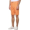 thumbnail image 5 of INSPIRE CHIC Men's Shorts Plaid Pattern Straight Fit Comfort Flat Front Checked Shorts 30 Orange, 5 of 5