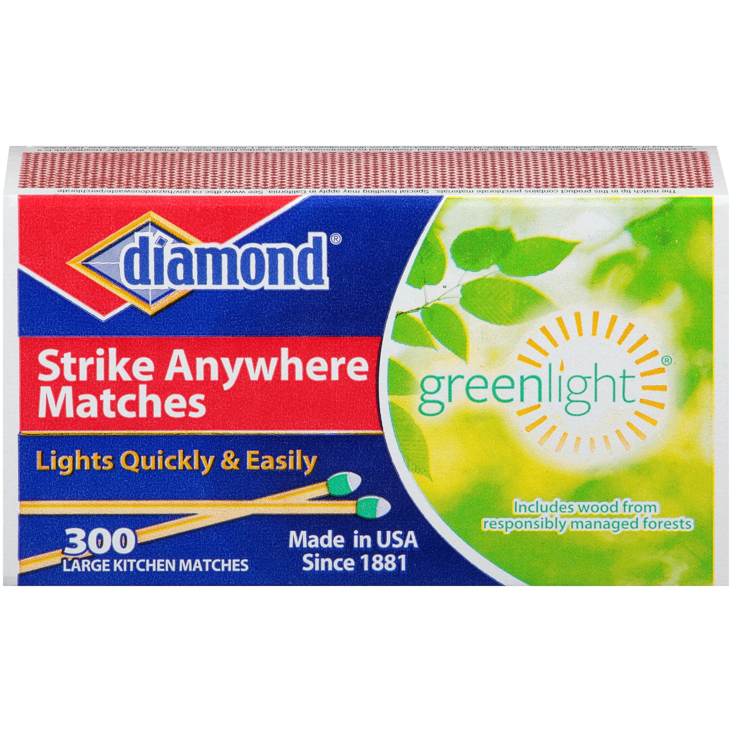 32 Count each box Pack of 10. GreenLight Diamond Strike on Box Matches