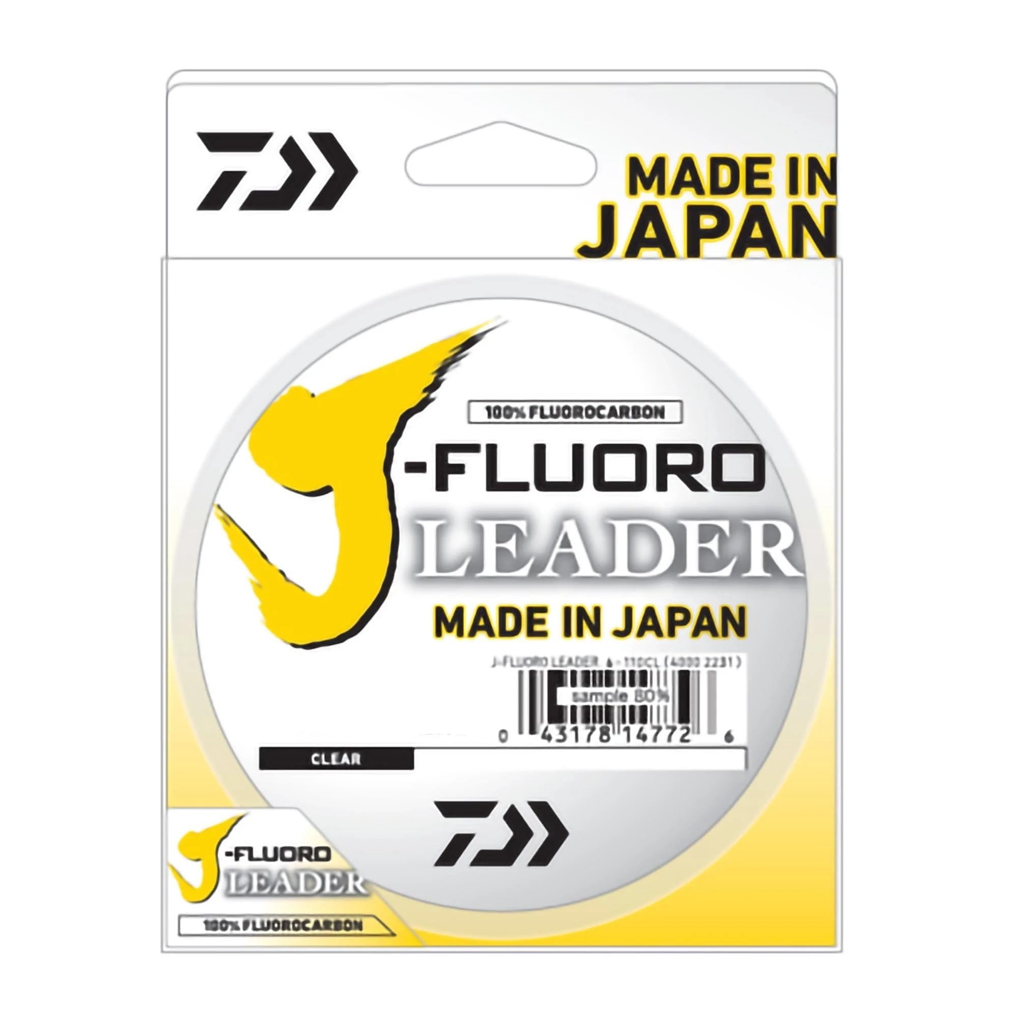 Fil Fluorocarbone Daiwa J Fluoro – 100 M – 0,352 Mm – Résistance 7,7 Kg (16 Lb) – Translucide – Pour Pêche Sportive