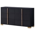 thumbnail image 4 of Pemberly Row Contemporary Wood Rectangular Dresser Black and Gold, 4 of 11