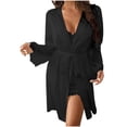 thumbnail image 3 of Nexjvus Womens Robe 2 Piece Silk Lace Camisole Robe Set Pajama Set Size L, 3 of 5