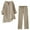 Khaki, variant on Lovskoo Women's 2 Piece Outfits Lounge Sets Cotton Linen Roll Up Long Sleeve Button Down Shirt Top Shorts Set Khaki