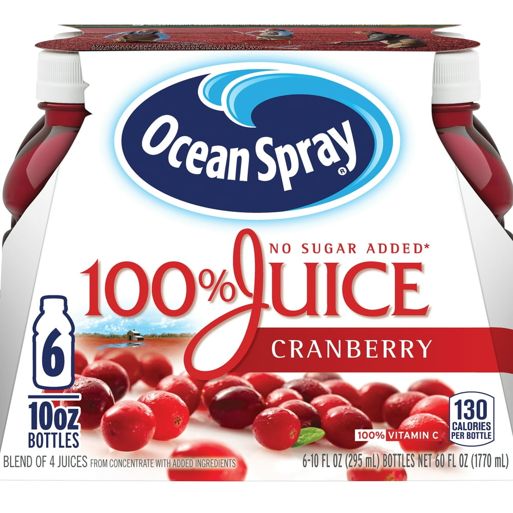 Ocean Spray 100 Juice, Cranberry, 10 Fl. Oz., 6 Count