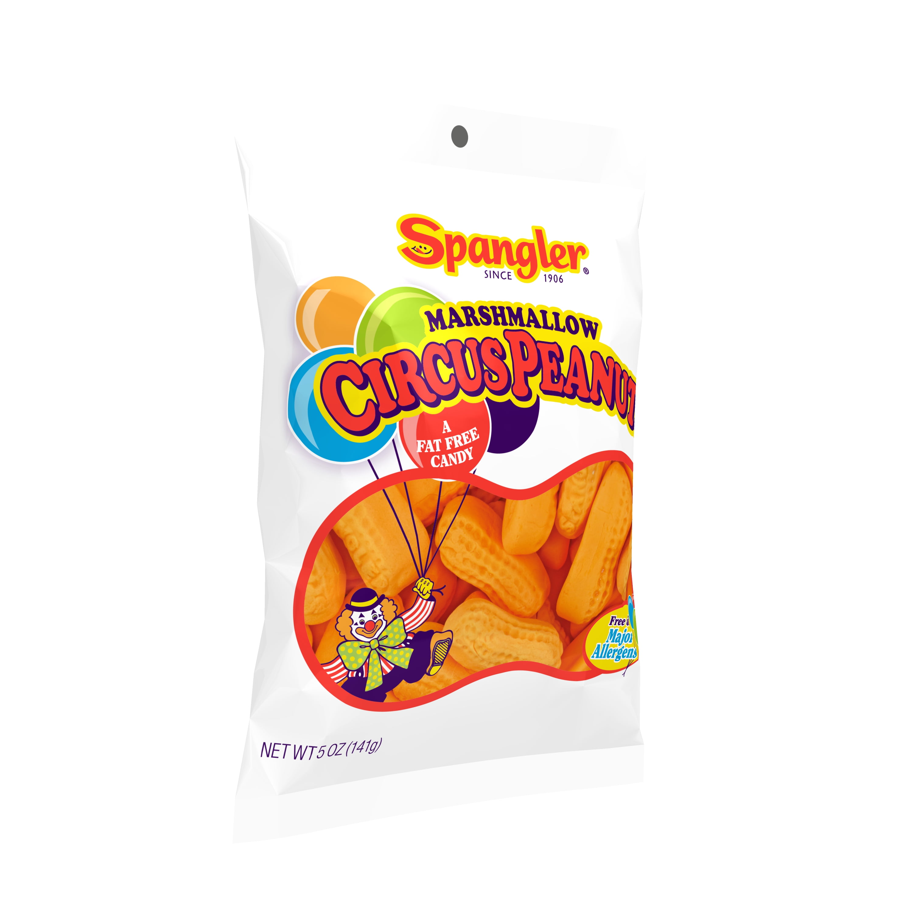 Spangler Candy Marshmallow Circus Peanuts, Allergen Free, 5 oz Candy Bag