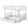 thumbnail image 2 of Giantex Full over Full Bunk Bed Platform Wood Bed Trundle & Ladder Rail, 2 of 7