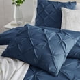 thumbnail image 6 of Pinch Pleat Duvet Cover Set, 3Pc Luxurious Premium Pintuck Style Comforter Cover, 6 of 18