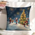 thumbnail image 6 of Christmas Elves Decorating Tree Linen toss pillowcase decoration pillowcase gifting preferred 18x18 inch cushion cover sofa pillowcase sofa bedroom living room car, 6 of 8