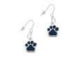 thumbnail image 2 of Silvertone Large Navy Blue Paw Heart French Earrings, 2 of 4