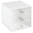 thumbnail image 6 of mDesign Plastic Stackable Office Supply Desk Organizer, 3 Drawers, White/Clear, 6 of 6