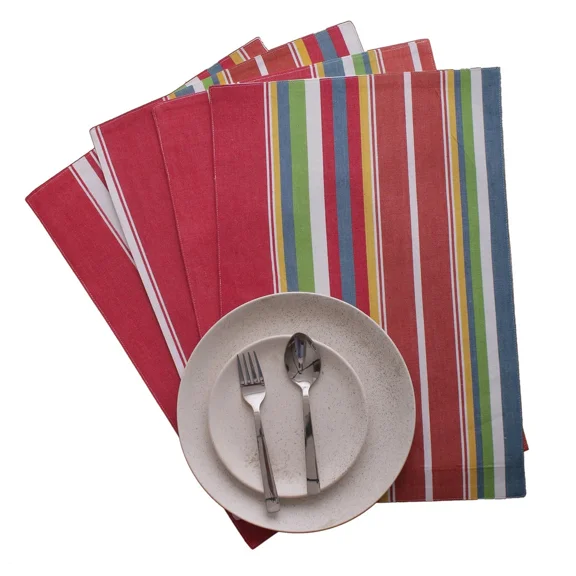 Cotton Placemats Sunset Stripes 4/Pack