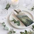 thumbnail image 3 of Cloth Napkins Set of 6 - 20x20 Inches, Mountains Washable Reusable Table Napkins, Watercolor Forest Nature Pine Trees Landscape Soft & Absortbent Dining Napkin for Party Wedding Hotel Restaurant, 3 of 8