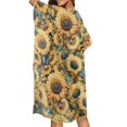 thumbnail image 3 of Xoenoiee Butterfly Sunflower Pattern Beach Cover Ups for Women Kimono Swimsuit Cover up Open Front Cardigan Bikini Coverups Summer Swimwear Coverup Casual Loose Resort Wear, 3 of 7