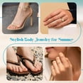 thumbnail image 4 of 3 Pcs Toe Rings Women Non Tarnish 14K Gold Filled Daisy Flower CZ Band Adjustable Beach Jewelry, 4 of 4