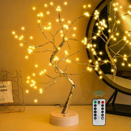 

Husfou 20 Tabletop Bonsai Tree Lights Fairy Sparkly Tree Lamp with Multifunction Remote Control Artificial 108 LED Night Lights Tree Decorations for Christmas Fall Thanksgiving Bedroom Home