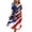 Blue, variant on 250th Anniversary USA Flag Dress for Women - 1776-2026 Patriotic V-Neck Short Sleeve Midi Dress - Gradient Fireworks Graphic Print Flowy A-Line Dress for Independence Day 4th of July Party Blue S
