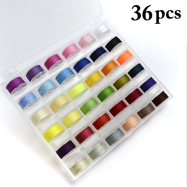 Sewing Threads Mixed Colors Sewing Supplies Sewing Thread Spools with Sewing Machine Bobbins and Case for Home Travel