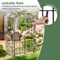 thumbnail image 6 of Auranook Heavy-duty Metal Garden Arbor, 84" No Dig Arch Trellis with Lockable Gate for Climbing Plants, Roses, Vines, Decorative Outdoor Archway, 6 of 10