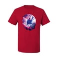 thumbnail image 2 of Wild Bobby, Galactic Space Cat Riding a Llama, Animal Lover, Men Graphic Tees, Red, 3XL, 2 of 3