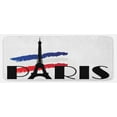 thumbnail image 1 of Hipster Kitchen Mat, Paris Typography with Eiffel Tower and France Flag Tone Europe Image, Plush Decorative Kitchen Mat with Non Slip Backing, 47" X 19", Black Navy Blue Red, by Ambesonne, 1 of 1