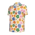 thumbnail image 2 of Rocae Groovy Daisy Flowers for Men's Short Sleeve Polo Shirt, Quick Drying Performance Moisture Wicking Sports Men's Golf Shirt 4X-Large, 2 of 9