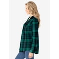 thumbnail image 3 of Woman Within Plus Size Pintucked Flannel Shirt, 3 of 6