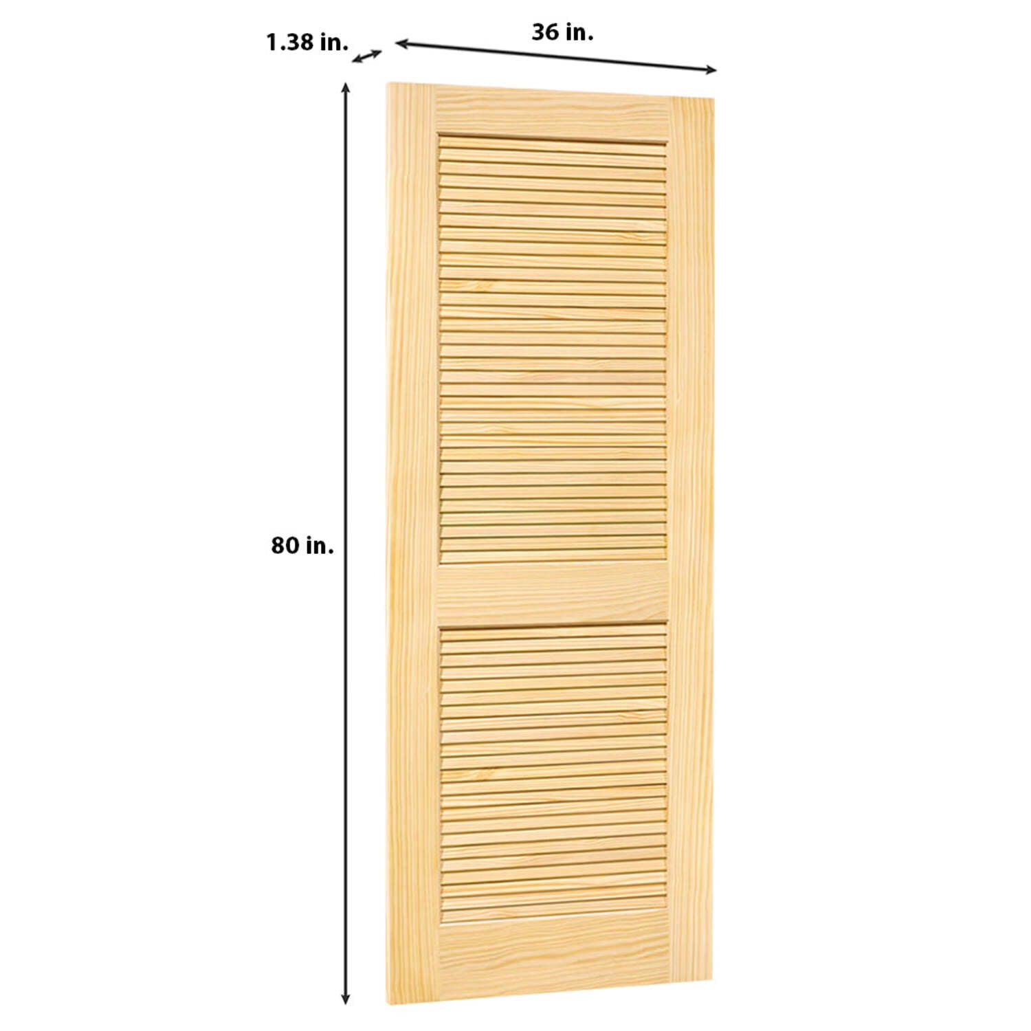 Kimberly Bay Louvered Solid Wood Unfinished Slab Standard Door