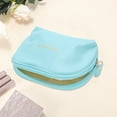 thumbnail image 3 of Unique Bargains 1 Pc Semicircular Drawstring Makeup Bag for Vacation Business Travel PU Blue, 3 of 6