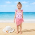 thumbnail image 2 of ibiyuan Girls Swimsuit Cover Up Two Pieces Adjustable Strap Girls Dress Up Clothes Quick-Dry Contrast Trim Tankini for Girls Modest Ruched Ribbed Bikinis for Teens Swimwear Shorts and Skirt, 2 of 9