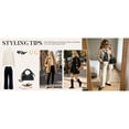 thumbnail image 4 of Oversized Mid Long Trench Coats for Women Plaid Lined Button Up Windbreaker Jacket with Belt, 4 of 7
