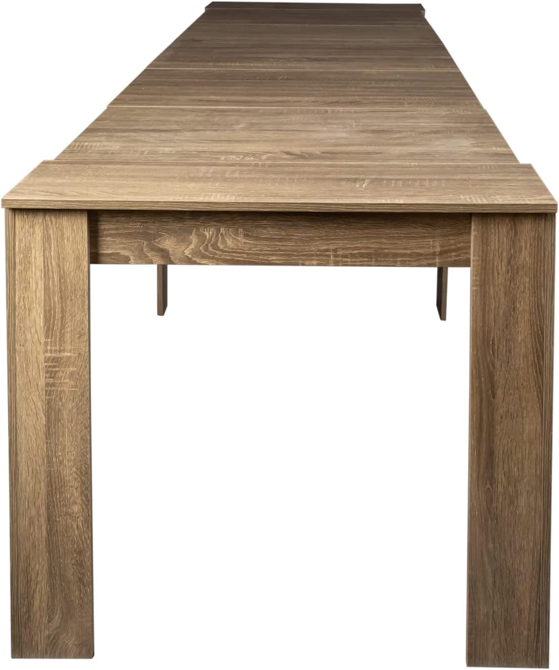 Rustic Wood Extendable Dining Room Table 118.5" Large Expandable Dining Tables for 6 8 10 12 People Industrial Extend Kitchen Table Space Saving for Family Gathering (Oak)