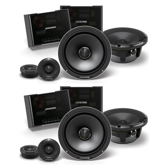 Alpine 2 Pairs HDZ-65CS Alpine Status Series Hi-Res 6.5” 2-Way Slim-fit Component Speaker Set
