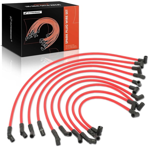 A-Premium Ignition Spark Plug Wires Set of 10 Compatible with Ford F-150 F150 1979-1995, Mustang 1968-1973/1979-1995, 5.0L 5.8L