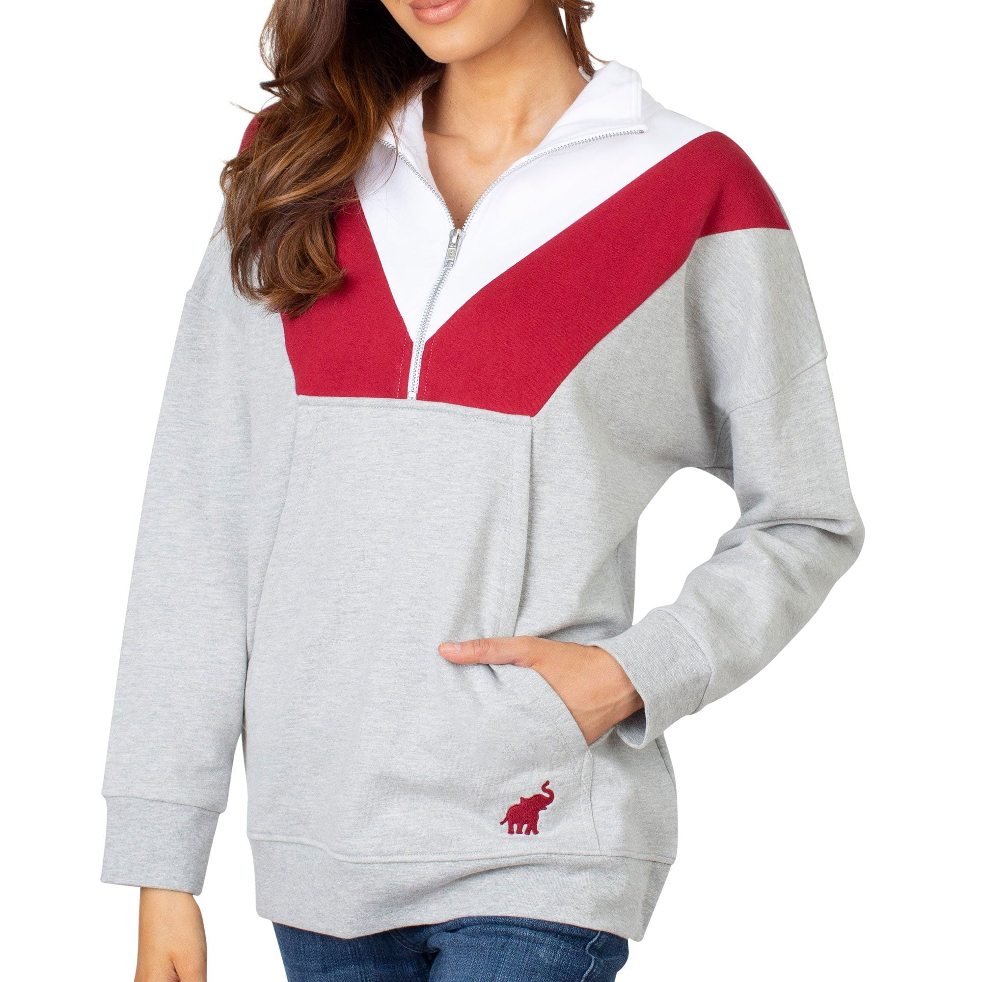 ALABAMA CRIMSON TIDE GIRL'S HIGH-LOW TUNIC SET RED & WHITE "A" OUTFIT COLLEGIATE 