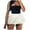 White, variant on Ediodpoh Skirts for Women Solid High Waist Mini Skirt Summer Casual Sleeveless Romper Style Mini Skirts Yellow S