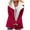 Red coat for women, variant on Usmixi Winter Fleece Coat for Women Plush Overcoat for Women Casual Solid Loose Button Down Lapel Outerwear Thickened Warm Long Sleeve Jacket Coat with Pocket Casual Fleece Coat