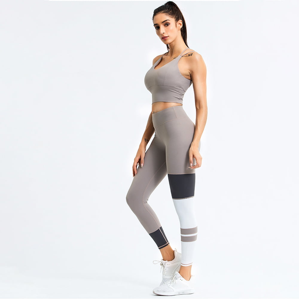 Details about   Fitness Women Yoga Set Gym 2 pieces Bras+Seamless Leggings Push up Pants 