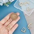 thumbnail image 3 of 1 Box 8Pcs Leverback Hooks 18K Gold Plated Brass Cubic Zirconia 4 Style Huggie Hoop Earring Findings with Loop for DIY DIY Earring Making, 3 of 9