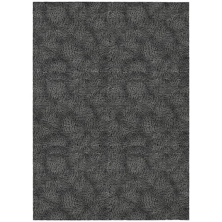 HomeRoots 602345 9 x 12 ft. Black & Ivory Geometric Washable Indoor & Outdoor Rectangle Area Rug