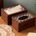 thumbnail image 2 of Caja de pañuelos de madera con tapa, estilo vintage, para escritorio, para decoración del hogar y la oficina, 2 of 6