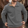 thumbnail image 5 of Blekii Men's Jacquard Knit Sweatshirt, Button Detail Stand Collar Pullover, Textured Pattern Long Sleeve Top, Smart Casual Layer for Spring/Fall, Lightweight And Breathable, Stylish, 5 of 5