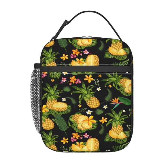 Pineapple Lunch Bag for Office Women – Stylish Thermal Insulated Tote with Shoulder Strap, Lightweight for Work or Travel