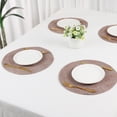 thumbnail image 6 of REGALWOVEN Rustic Placemats Set of 6 Round Placemats for Dining Table Decor Indoor Outdoor Kitchen Table Mat Wipe Clean Coffee 15*15in, 6 of 6