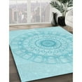 thumbnail image 3 of Ahgly Company Machine Washable Indoor Rectangle Transitional Blue Diamond Blue Area Rugs, 7' x 10', 3 of 7