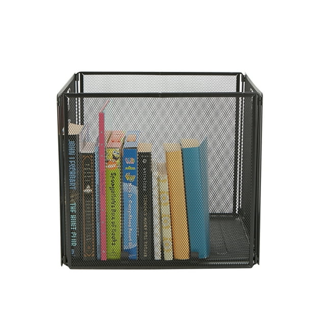 Mind Reader Mesh File Box with Handle, Storage Bin, Collapsible Storage