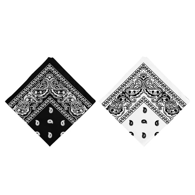 Paquete De 2 Pañuelos Unisex De Algodón Con Diseño De Cachemira Y Cabeza De Vaquero Sunnimix Pañuelo de algodón Paisley