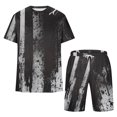 thumbnail image 4 of RYRJJ Mens Short Sets 2 Piece Outfits Short Sleeve T Shirt and Shorts Set Fashion Jogging Summer Tracksuits Casual Sport Set for Men, 4 of 5