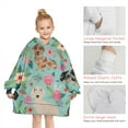 thumbnail image 6 of Dachshund and Flower Blanket Hoodies for Kids 6-13YR Oversize Wearable Blanket Hoodies for Boys Girls Teens, 6 of 7