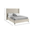 thumbnail image 3 of Meridian Furniture Aiden Queen Bed - Cream Velvet, Contemporary, 3 of 8