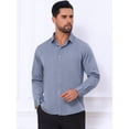 thumbnail image 4 of DARING DIVA Men's Point Collar Button Long Sleeve Business Shirts L Gray, 4 of 7